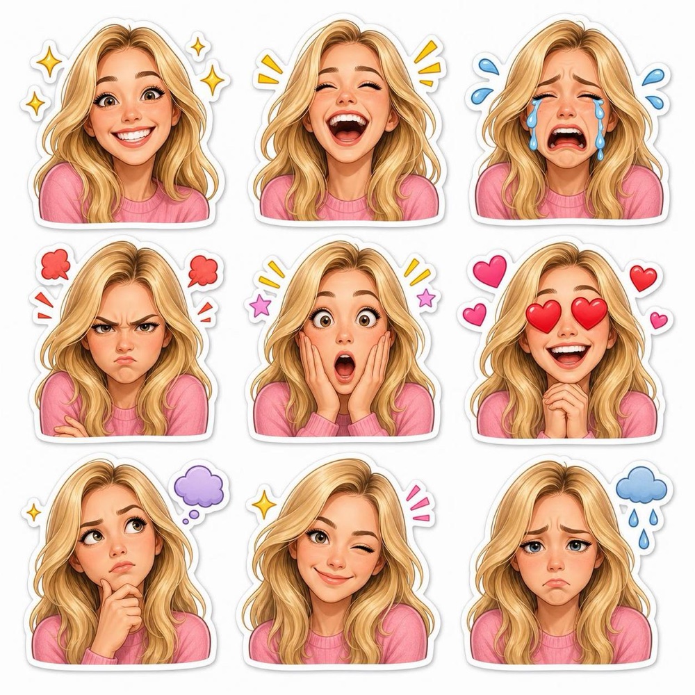Fun avatar and emoji sticker pack from the AI profile picture generator